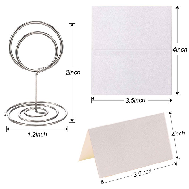 Toncoo 24 Pcs Premium Mini Place Card Holders and 24 Pcs Place Cards, Small Table Card Holder, Cute Table Number Holders, Photo Picture Holders for Centerpieces, Wedding, Party, Birthday - Image 3